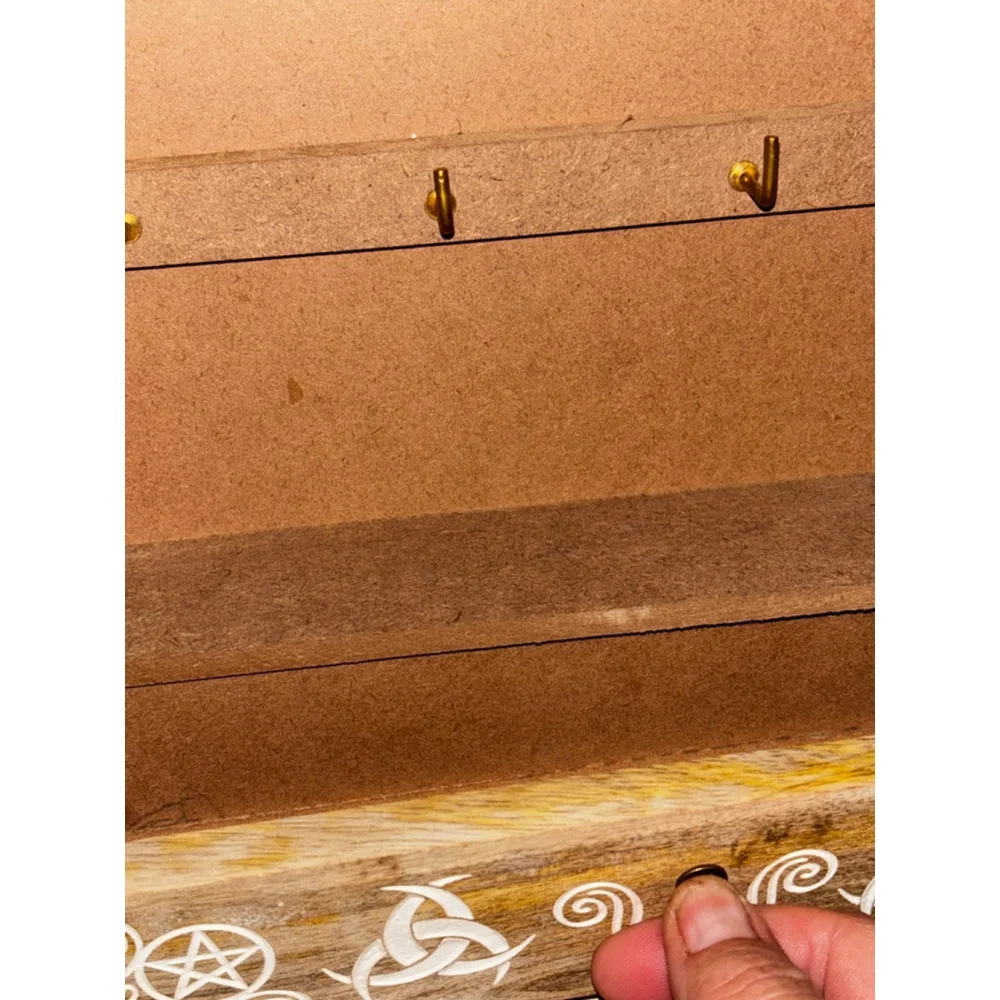 Brown & White Wooden Jewelry Organizer